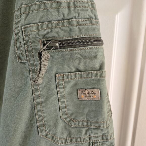 Unionbay Gray Cargo Shorts Juniors Women Size 3 Twill Y2K Drawstrings Vacation - Picture 3 of 4